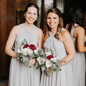 Light grey bridesmaid dress